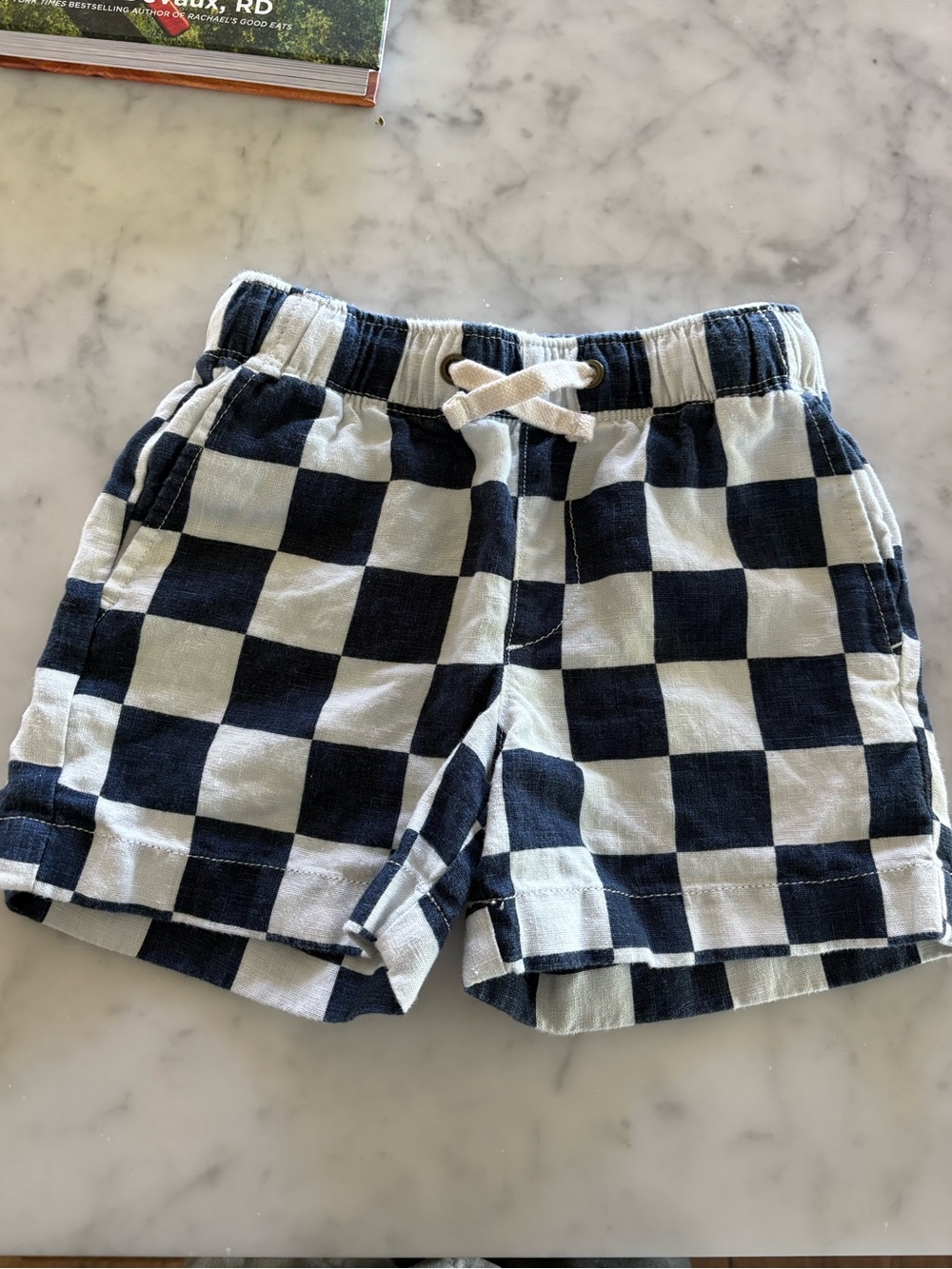 J. Crew Crew Cuts Navy and White Check Drawstring Shorts